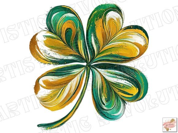Brushstroke Shamrock PNG for Vibrant St. Patrick's Day Designs