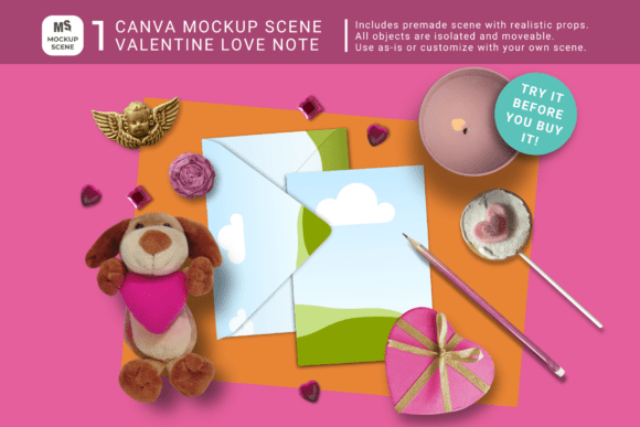 Card and Envelope Canva Mockup: Professional A6 5x7 Design