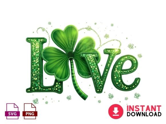 Celebrate with Sparkle: The St. Patrick's Day Shamrock Love Design