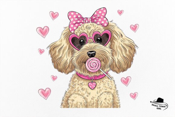 Charming Goldendoodle Valentine Dog Sunglasses Design