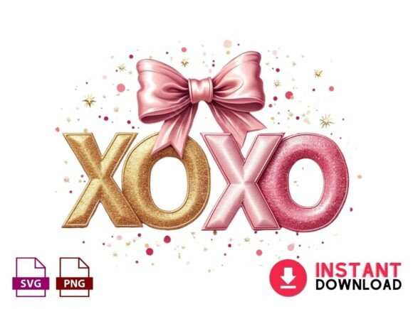 Elevate Your Designs with the Valentine XOXO Pink Valentine's Day PNG