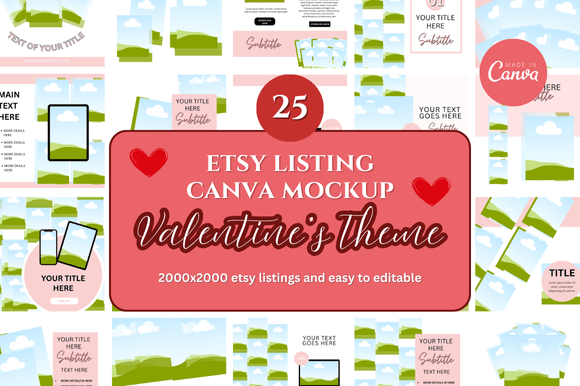 Mastering Visual Consistency with 25 Etsy Listings Canva Mockup