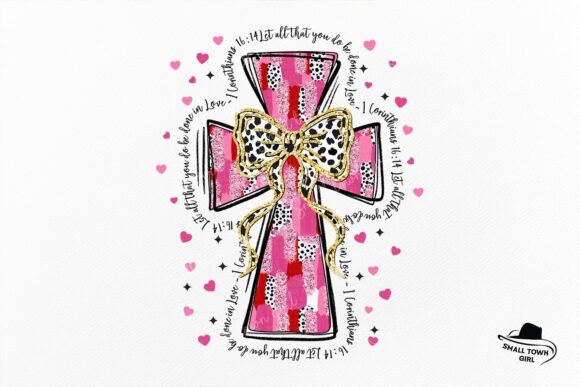 Pink Glitter Jesus Cross Valentine PNG: Design Asset Guide