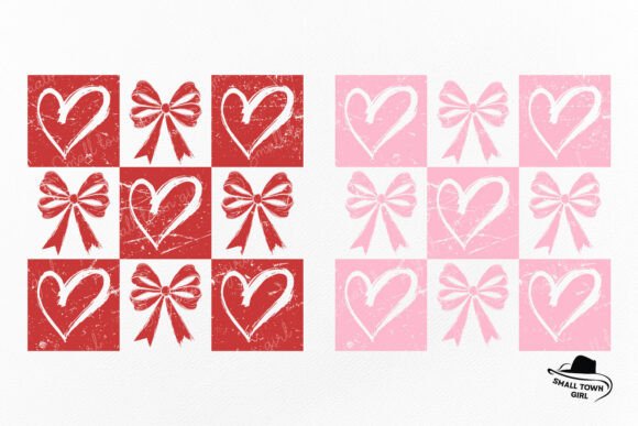 Retro Checkered Valentine Heart Coquette: A Design Asset