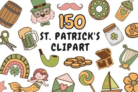 St. Patrick's Clipart Bundle: 150 Festive Design Assets