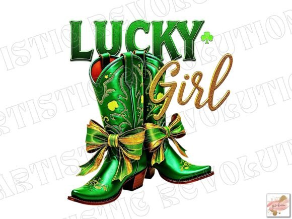 St Patrick's Day Png Lucky Girl Png: Western Irish Design Assets