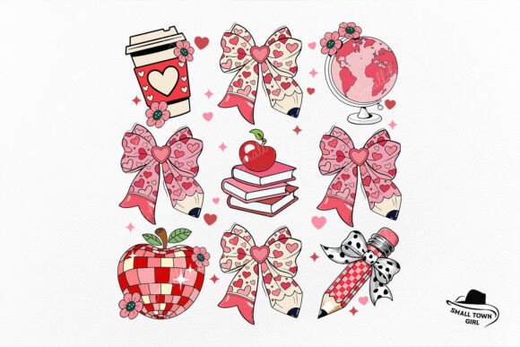 Teacher Coquette Bow Pencil Valentine: A Design Asset with Creative Charm