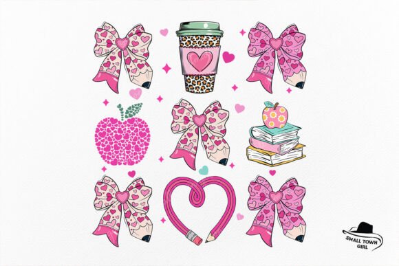 Teacher Valentine Coquette Bow Pencil: A Charming Design Asset